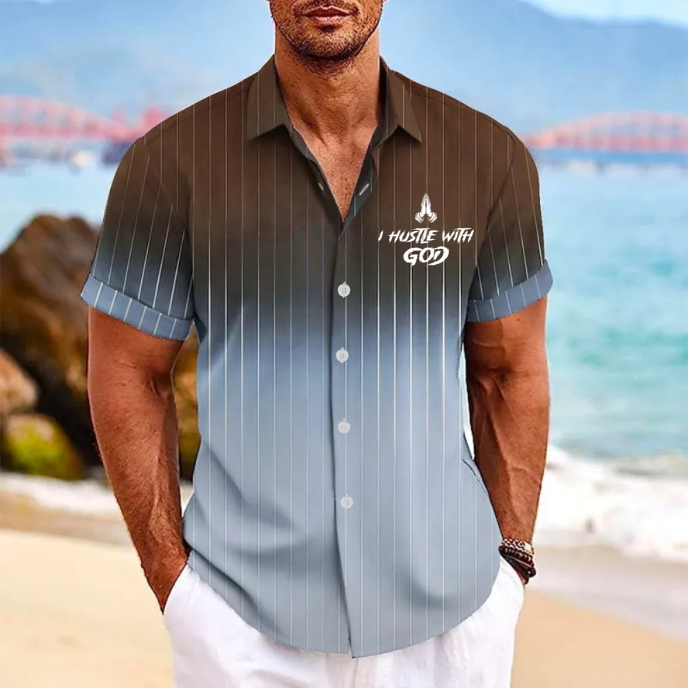 Lapel Button Short Sleeved Shirt