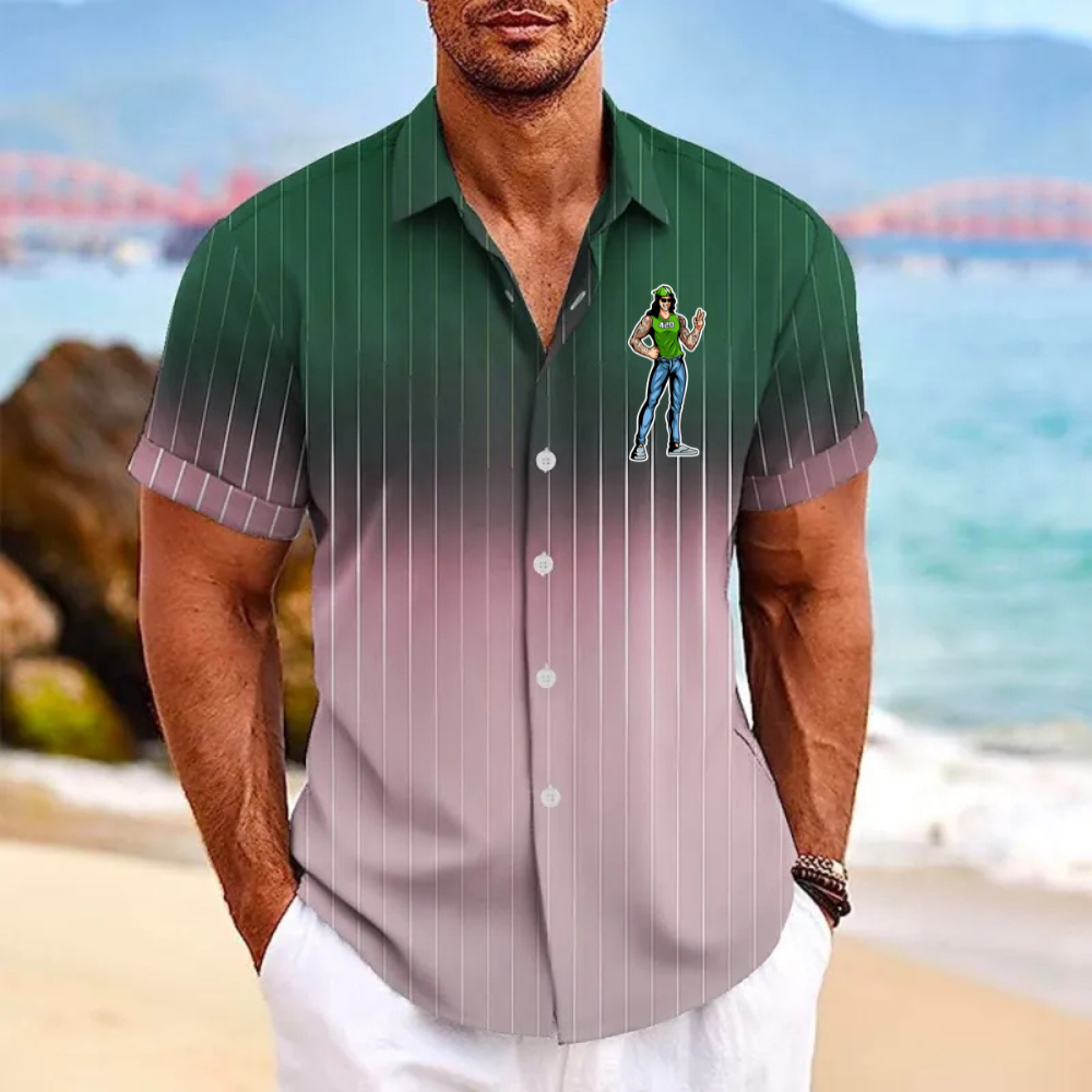 Lapel Button Short Sleeved Shirt