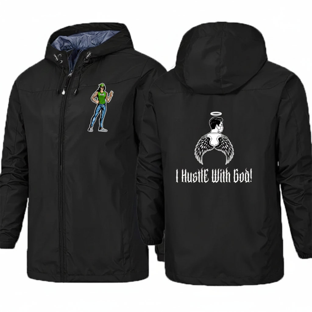Minimal Angel Hoodie Hustle With God Hooded Jacket