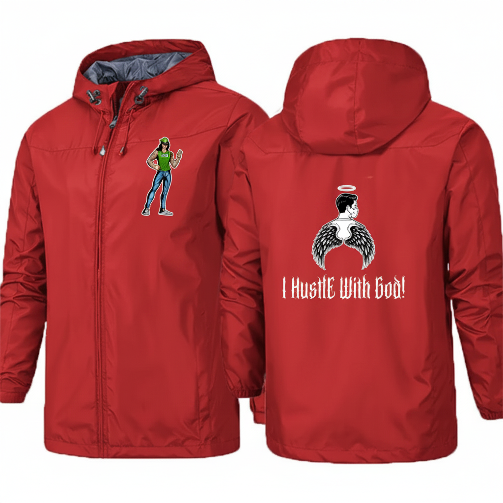 Minimal Angel Hoodie Hustle With God Hooded Jacket
