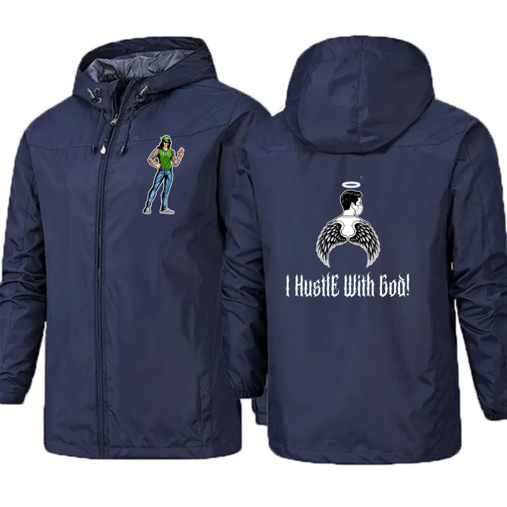 Minimal Angel Hoodie Hustle With God Hooded Jacket