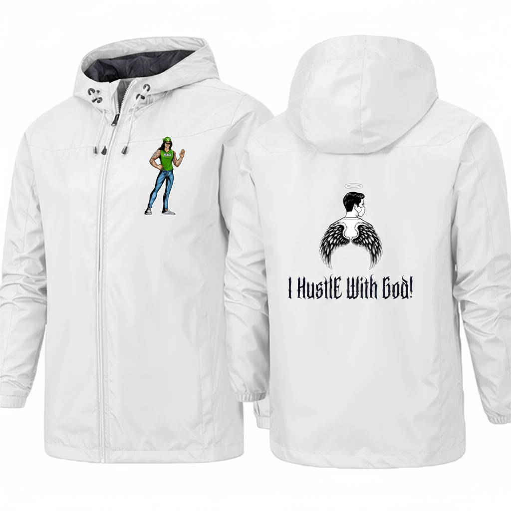 Minimal Angel Hoodie Hustle With God Hooded Jacket