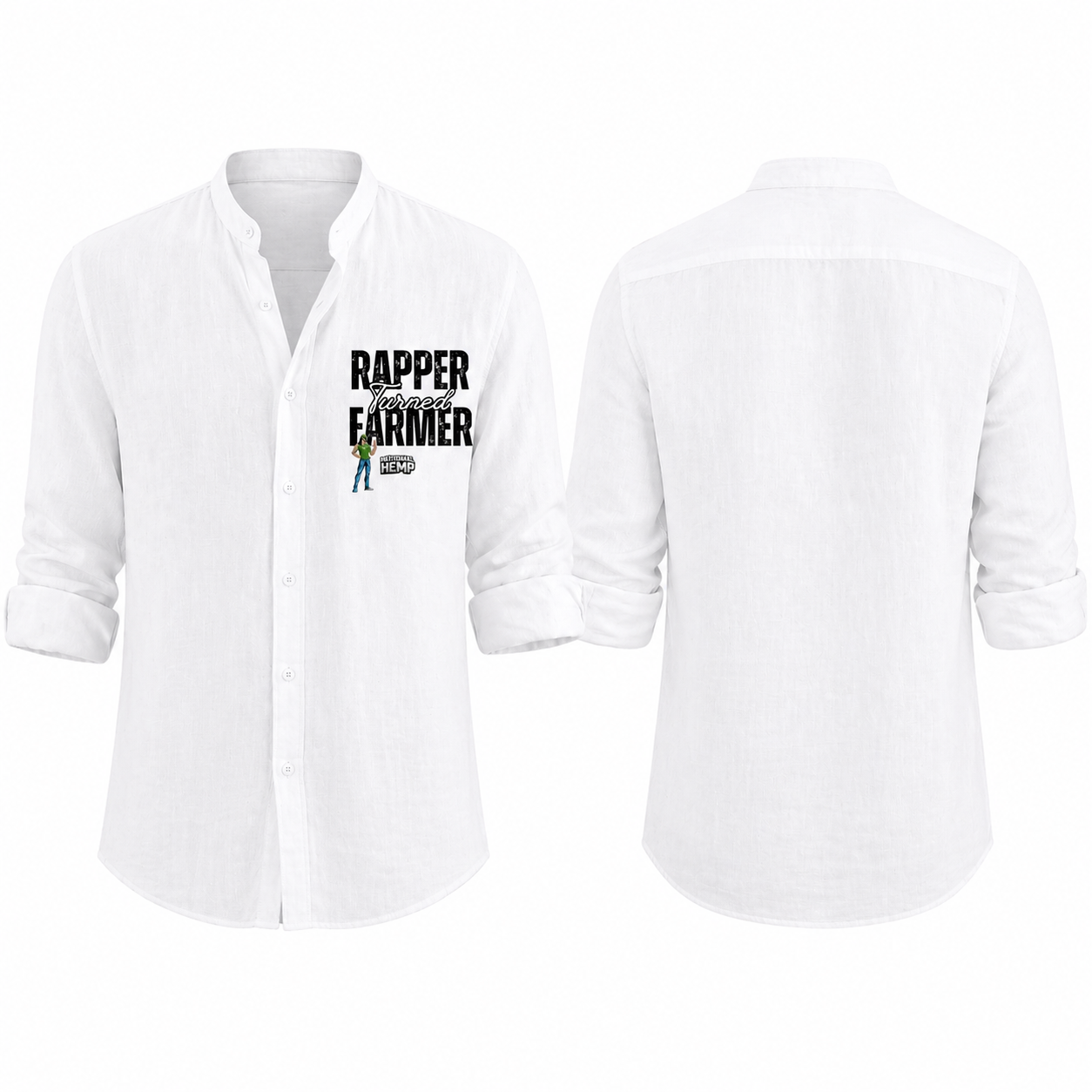 Rapper Turned Farmer Linen Button Casual Shirt