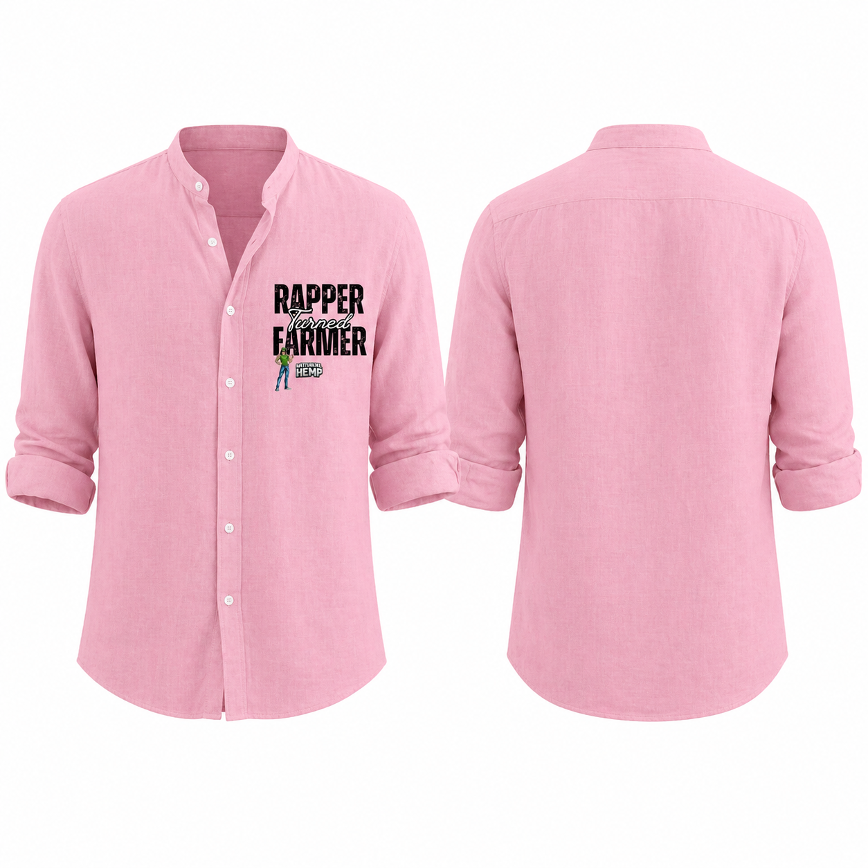 Rapper Turned Farmer Linen Button Casual Shirt