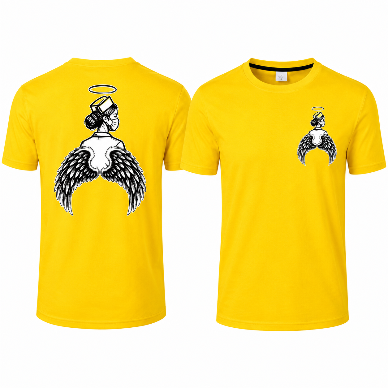 Angel Nurse Wings Graphic T-Shirt – Symbolic Print Tee