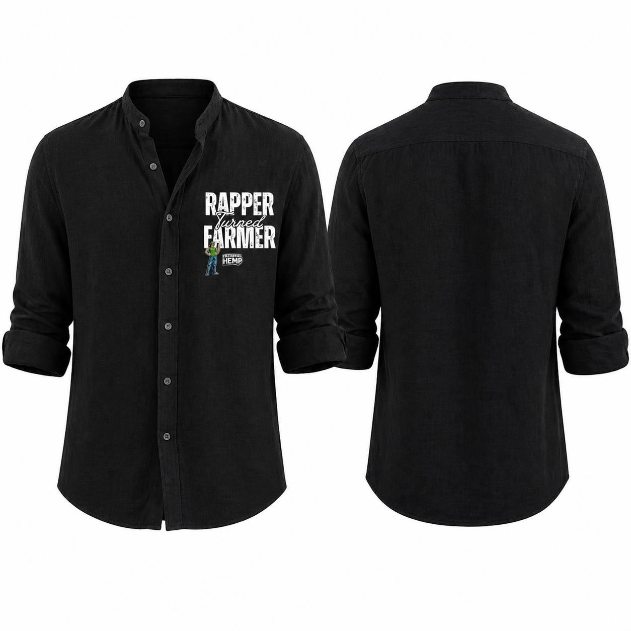 Rapper Turned Farmer Linen Button Casual Shirt