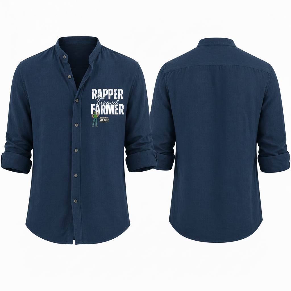 Rapper Turned Farmer Linen Button Casual Shirt