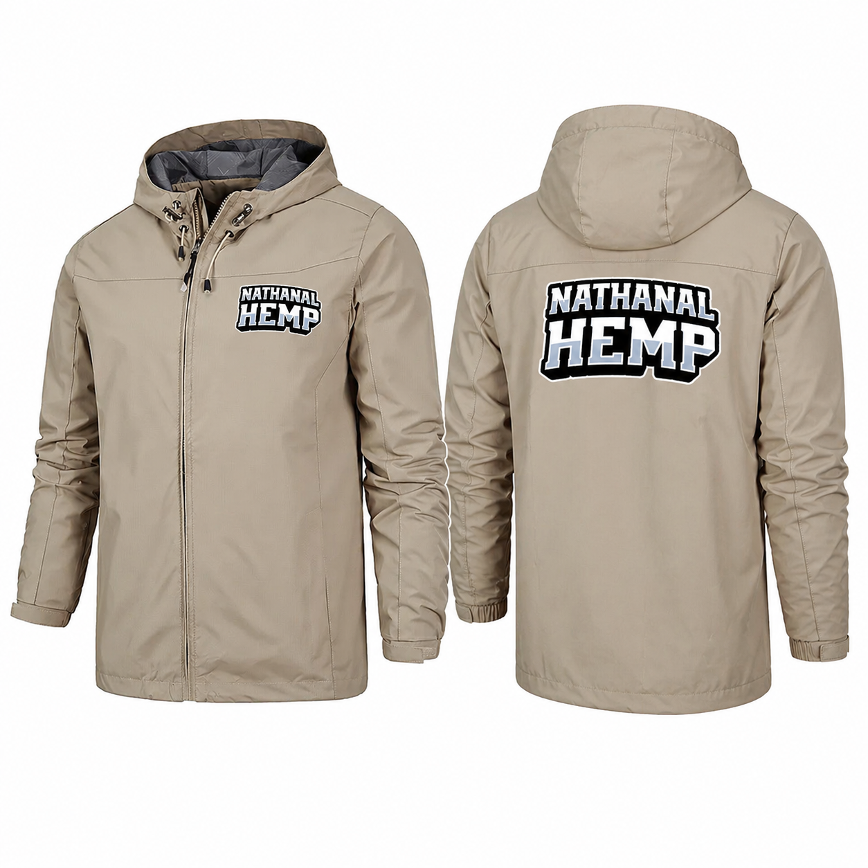 Nathanal Hemp Logo Hooded Jacket