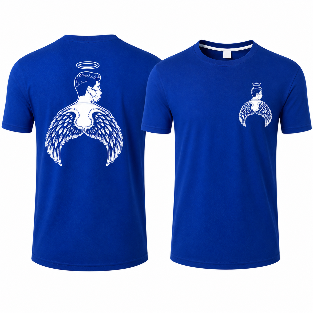 Minimal Angel Hoodie Streetwear T-Shirt – Front & Back Graphic Tee